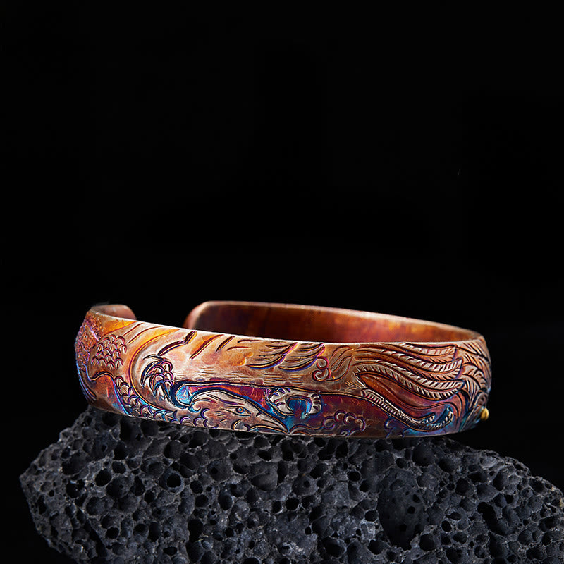 WorldNorse 999 Sterling Gold Hued Feather Engraved Bracelet - Inner Circumference 19 cm - image 0