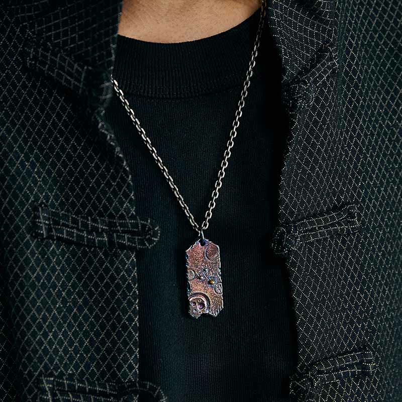 WorldNorse 999 Sterling Silver Celestial Planet Engraved Necklace - image 1