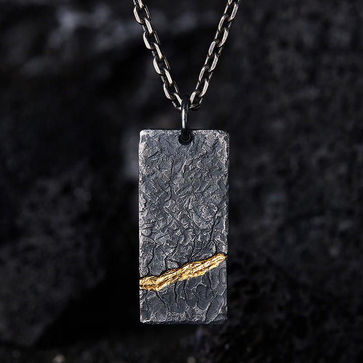 WorldNorse 999 Sterling Silver Dark Textured Rough Necklace - With Chain - image 0