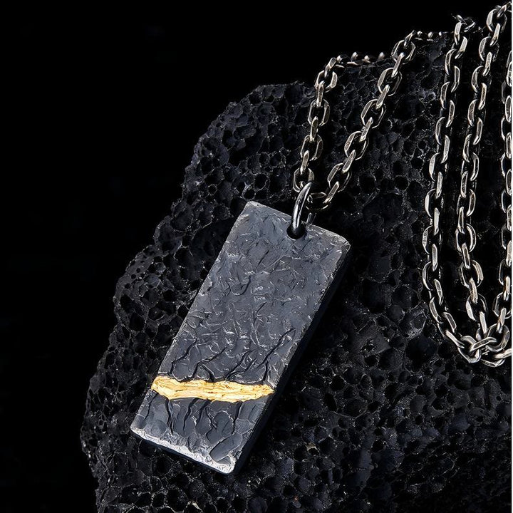 WorldNorse 999 Sterling Silver Dark Textured Rough Necklace - image 2