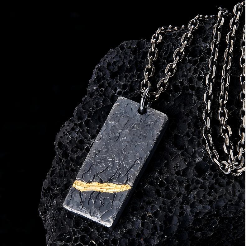 WorldNorse Handcrafted 999 Silver Dark Textured Rough Necklace - image 2