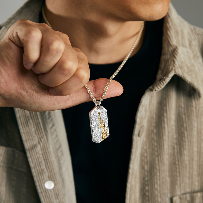 WorldNorse 999 Sterling Silver Textured Lightning Necklace - image 5