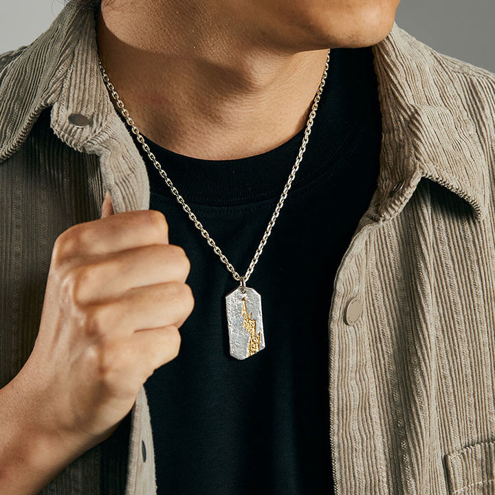 WorldNorse 999 Sterling Silver Textured Lightning Necklace - image 4