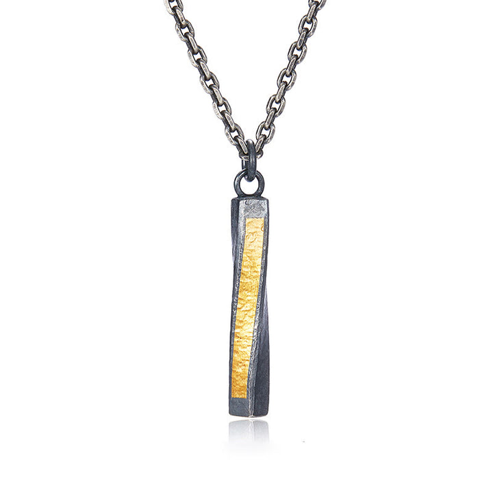 WorldNorse Handcrafted 999 Silver Textured Twisted Bar Necklace - image 3