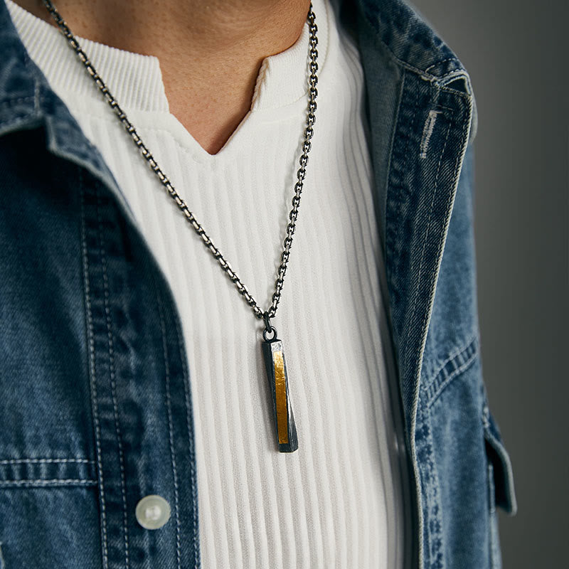 WorldNorse 999 Sterling Silver Textured Twisted Bar Necklace - image 1