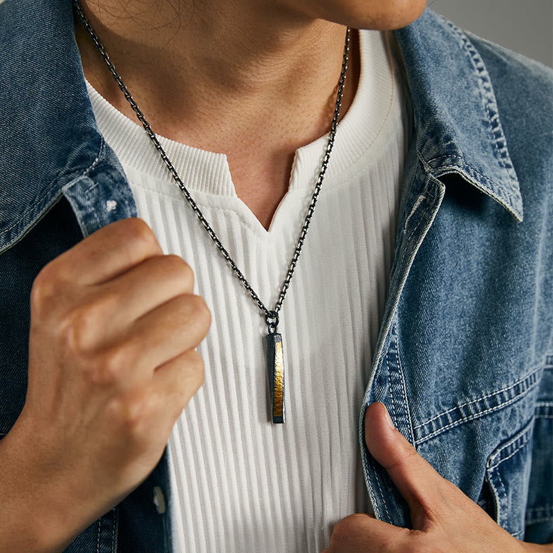 WorldNorse 999 Sterling Silver Textured Twisted Bar Necklace - image 5