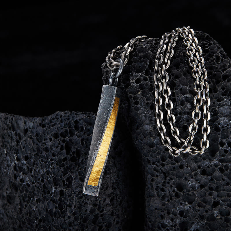 WorldNorse 999 Sterling Silver Textured Twisted Bar Necklace - image 2