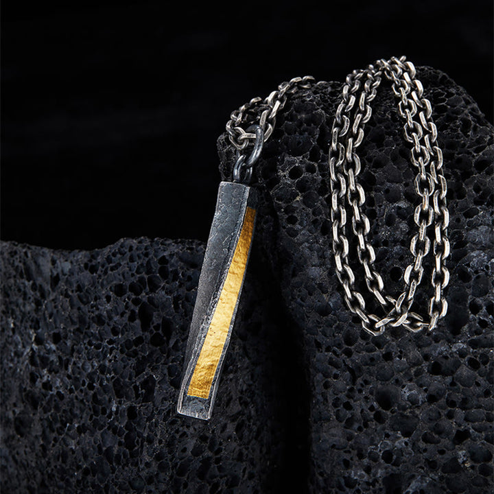 WorldNorse 999 Sterling Silver Textured Twisted Bar Necklace - image 2
