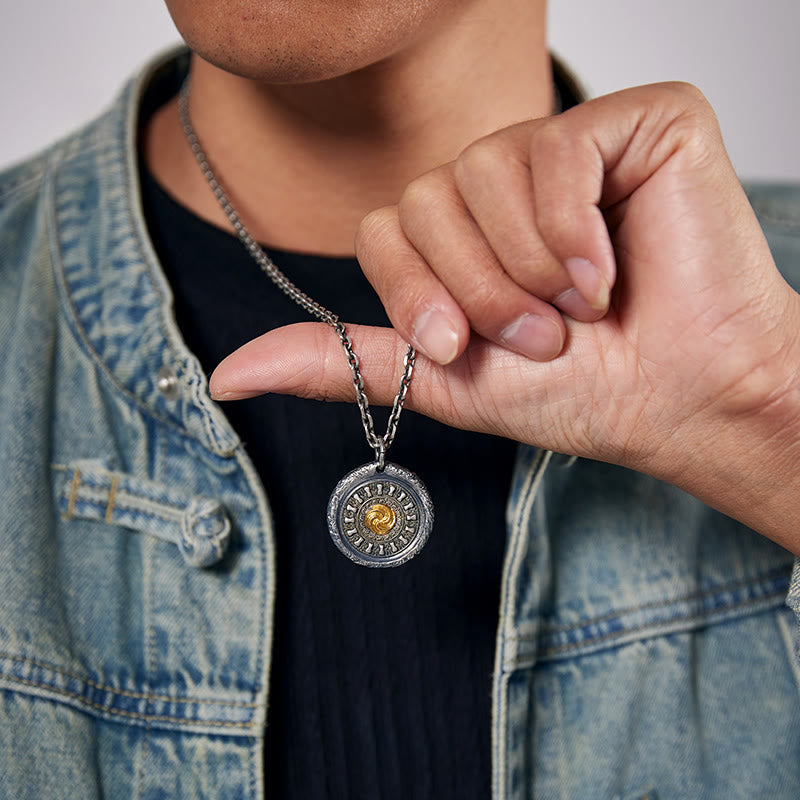 WorldNorse 999 Sterling Silver Spiral Rune Disk Necklace - image 8