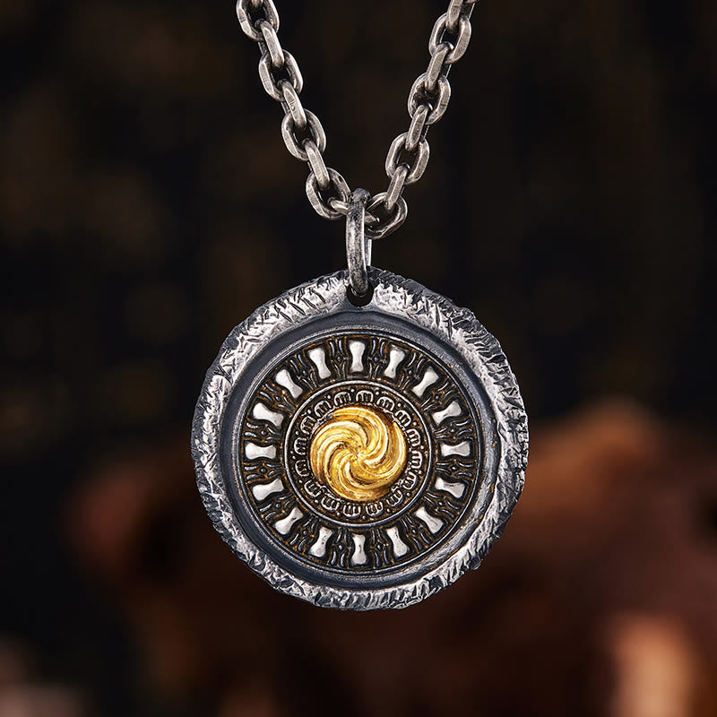 WorldNorse 999 Sterling Silver Spiral Rune Disk Necklace - image 2