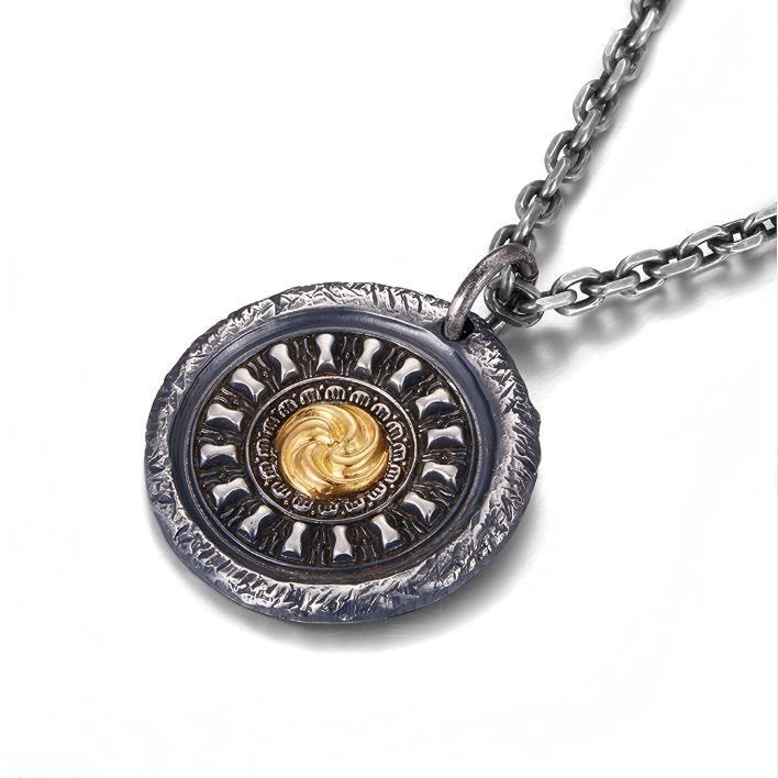 WorldNorse 999 Sterling Silver Spiral Rune Disk Necklace - image 6