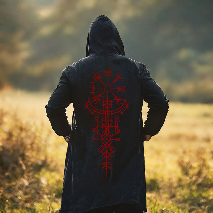 WorldNorse Rune Compass Alphabet Hooded Cloak Coat - US/UK/AU52，EU62 (6XL) - image 0