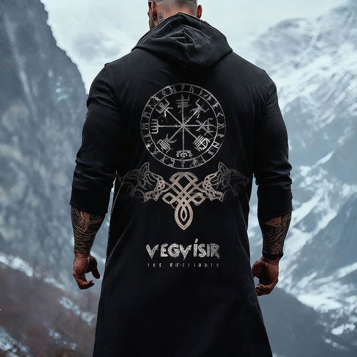 WorldNorse Vegvisir Wolf Navigator Hooded Cloak Coat - US/UK/AU52，EU62 (6XL) - image 0