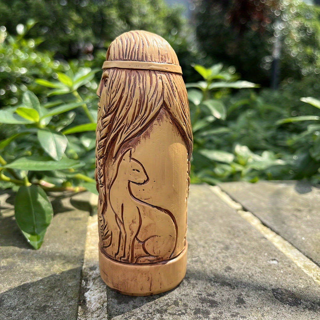 WorldNorse Braided Hair Animal Embrace Statue Decoration - image 3