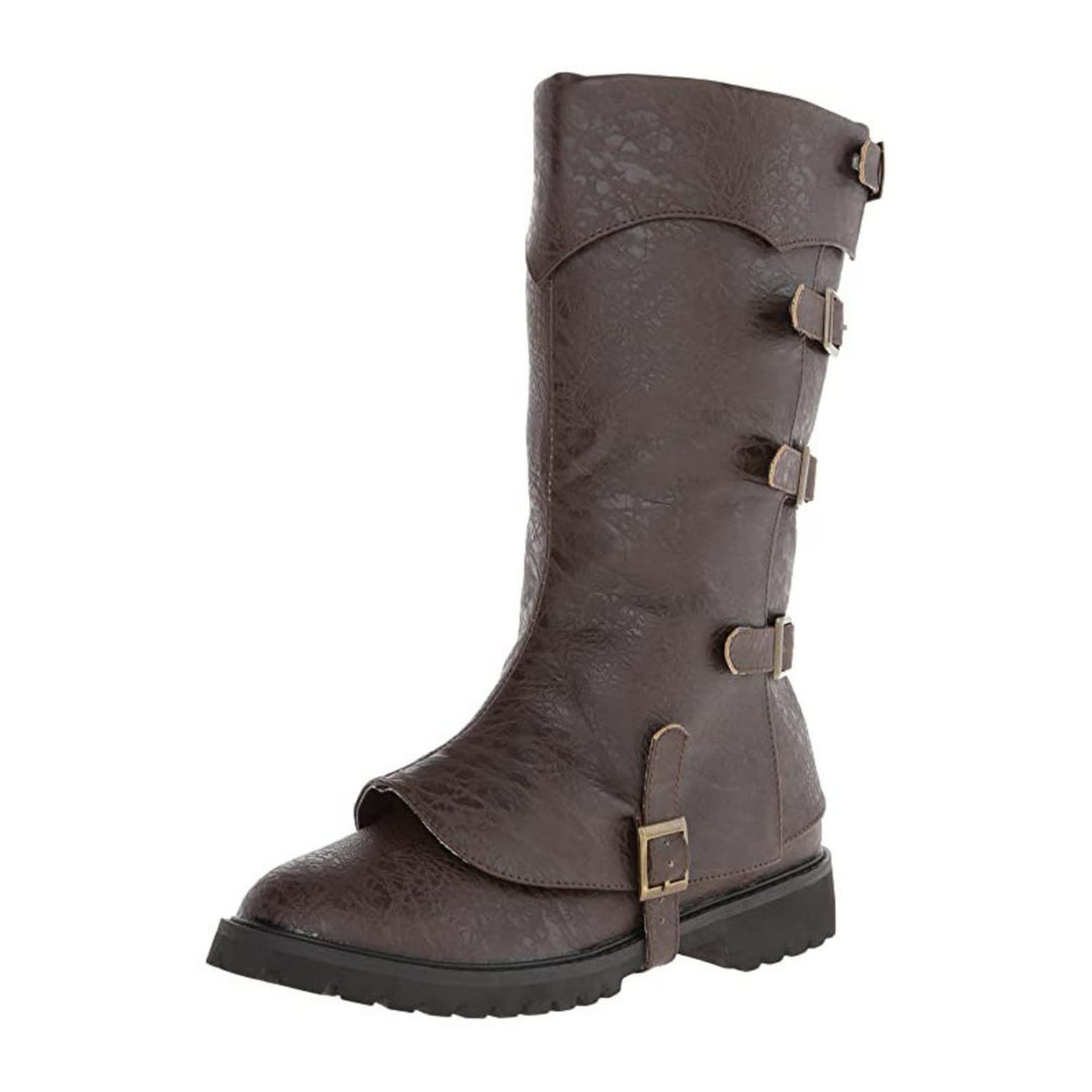 WorldNorse Multi Buckle Textured Fold Over Knee High Boots - image 6