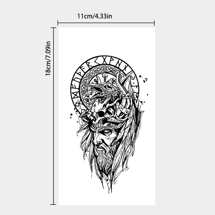 WorldNorse Gothic Vegvisir Raven Symbolism Waterproof Tattoo Stickers - image 3