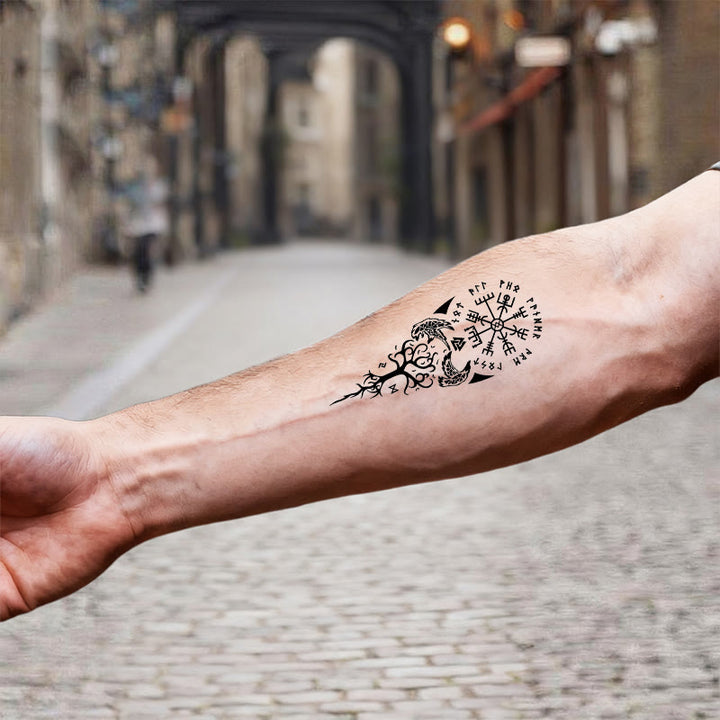 WorldNorse Valknut Tree of Life Waterproof Tattoo Stickers - image 6