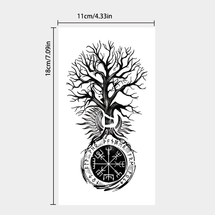 WorldNorse Vegvisir Yggdrasil Pillar Waterproof Tattoo Stickers - image 3