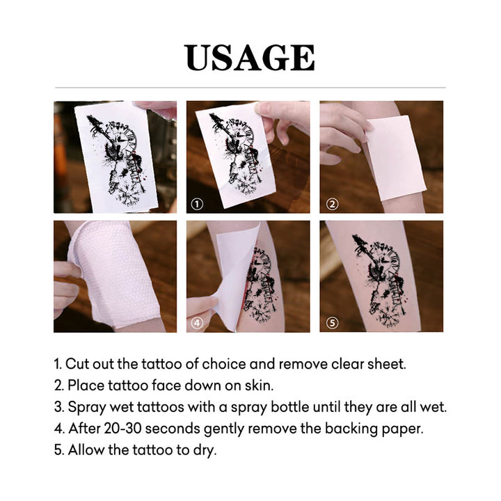 WorldNorse Grunge Norse Weapon Chrono Blaze Waterproof Tattoo Stickers - image 4