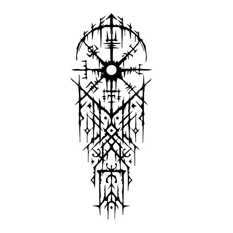 WorldNorse Thorn Sigil Monolith Waterproof Tattoo Stickers - Two Pieces - image 0