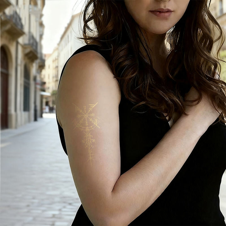 WorldNorse Gilded Vegvisir Lance Waterproof Tattoo Stickers - image 2