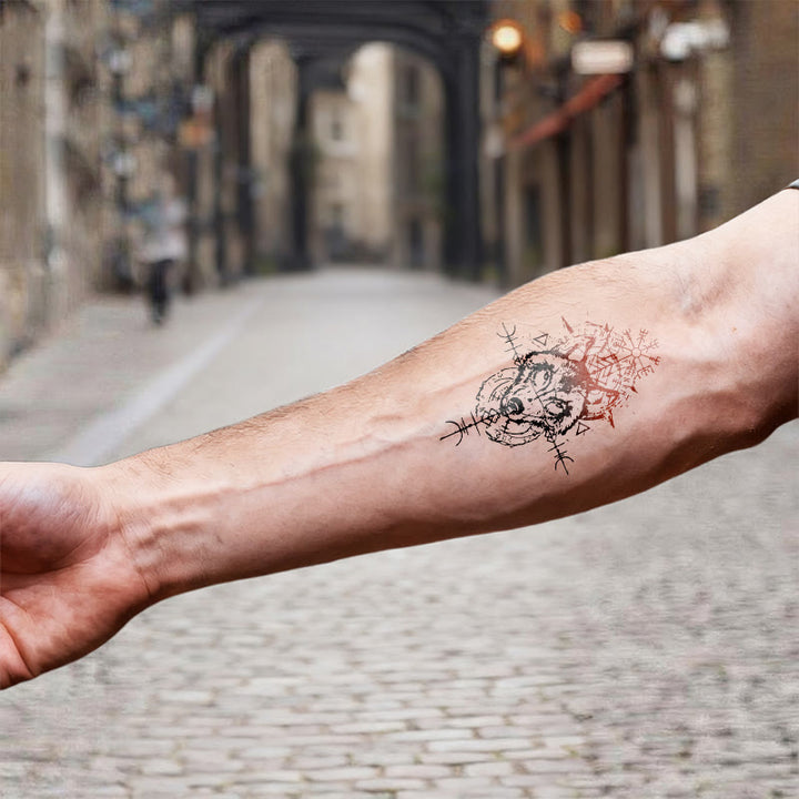 WorldNorse Fenrir Totem Blaze Waterproof Tattoo Stickers - image 6