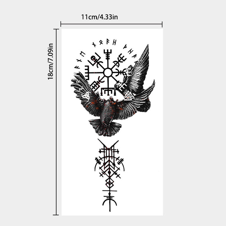 WorldNorse Viking Dark Rune Raven Emblem Waterproof Tattoo Stickers - image 3