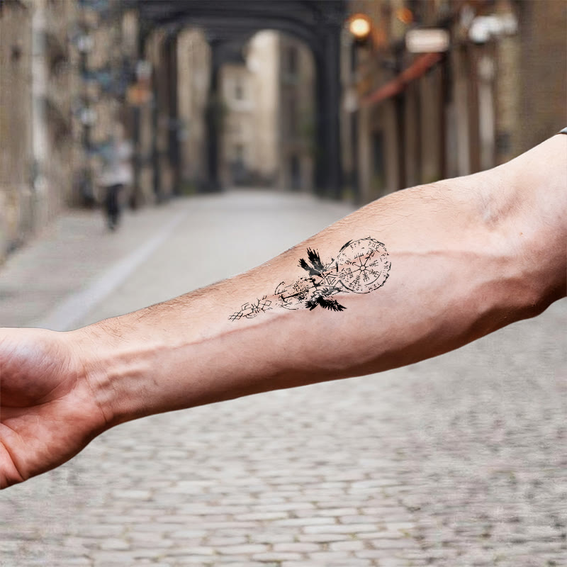 WorldNorse Mythic Rune Raven Waterproof Tattoo Stickers - image 6