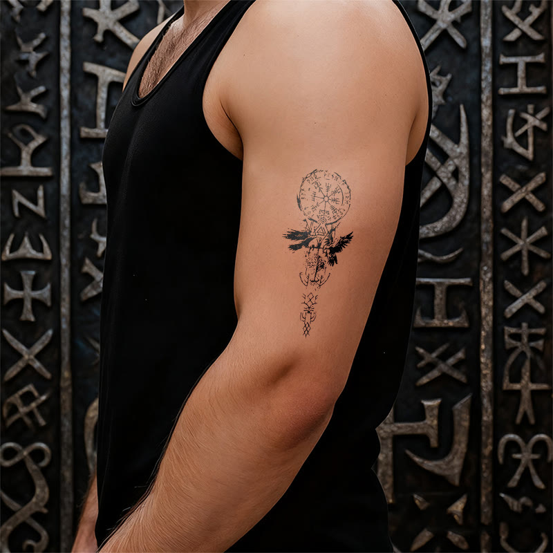 WorldNorse Mythic Rune Raven Waterproof Tattoo Stickers - image 5