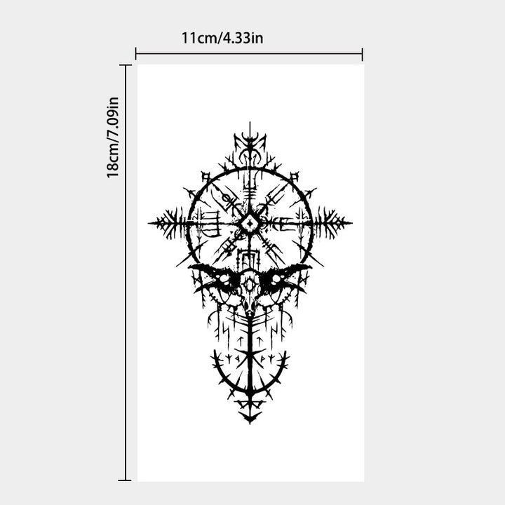 WorldNorse Gothic Rune Compass Vegvisir Waterproof Tattoo Stickers - image 3