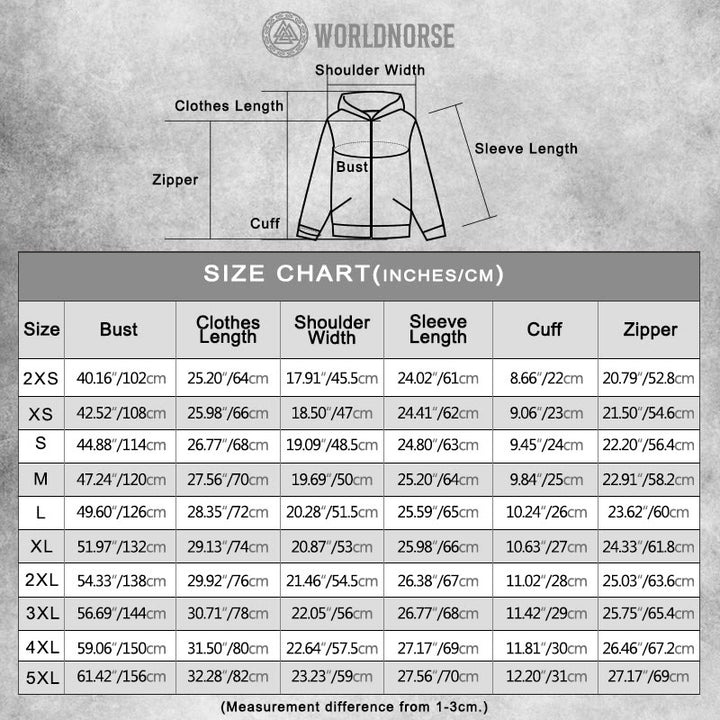 WorldNorse Vegvisir Raven Valknut Zipper Hoodie Coat - image 1