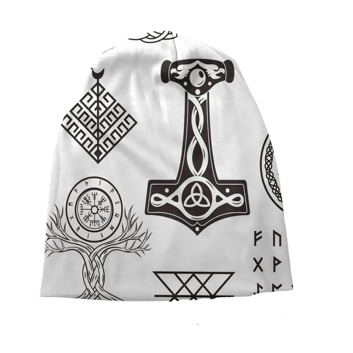 WorldNorse Mjolnir Yggdrasil Vegvisir Rune Beanie - image 1