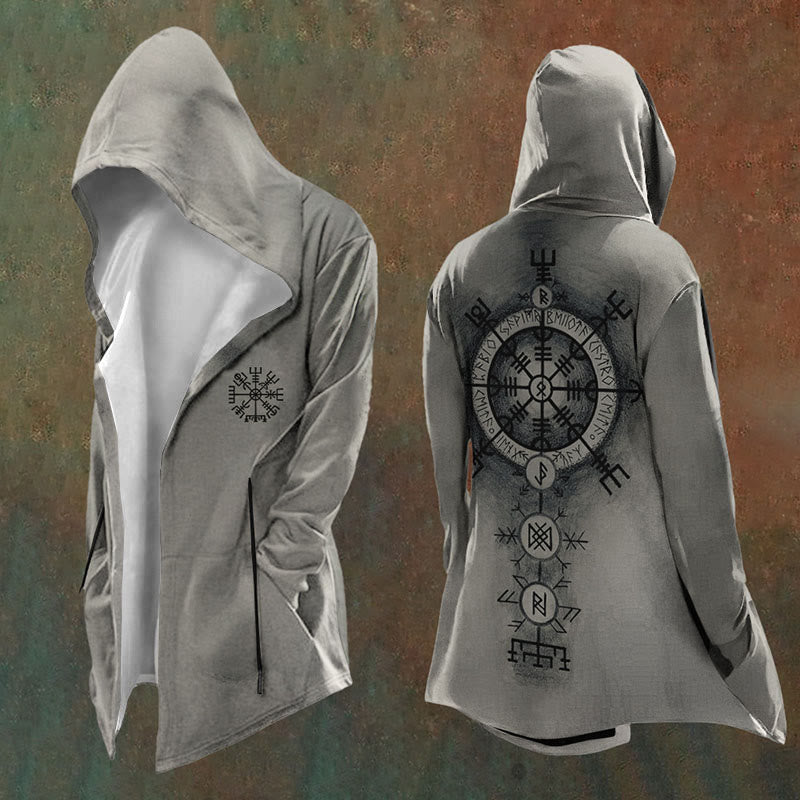 WorldNorse Vegvisir With Viking Rune Hooded Jacket - US/UK/AU48，EU58 (4XL) - image 0