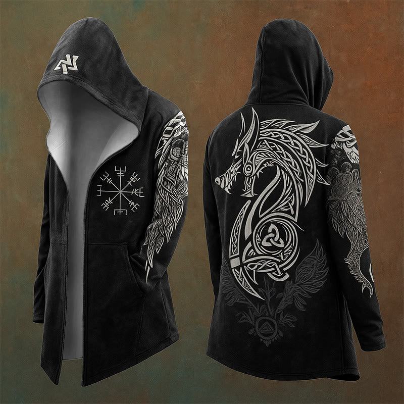 WorldNorse Viking Dragon Celtic Totem Hooded Jacket - US/UK/AU48，EU58 (4XL) - image 0