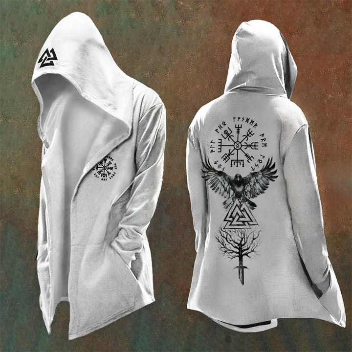WorldNorse Vegvisir Yggdrasil Raven Mandala Hooded Jacket - US/UK/AU48，EU58 (4XL) - image 0