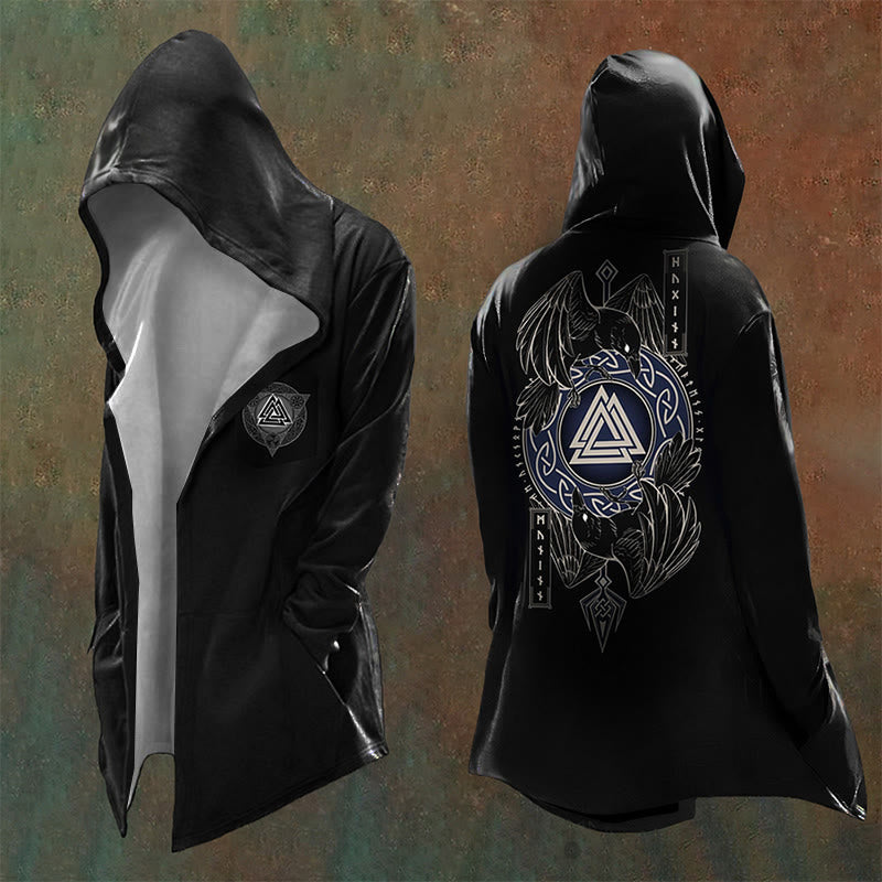 WorldNorse Gothic Valknut Rune Intricate Hooded Jacket - US/UK/AU48，EU58 (4XL) - image 0