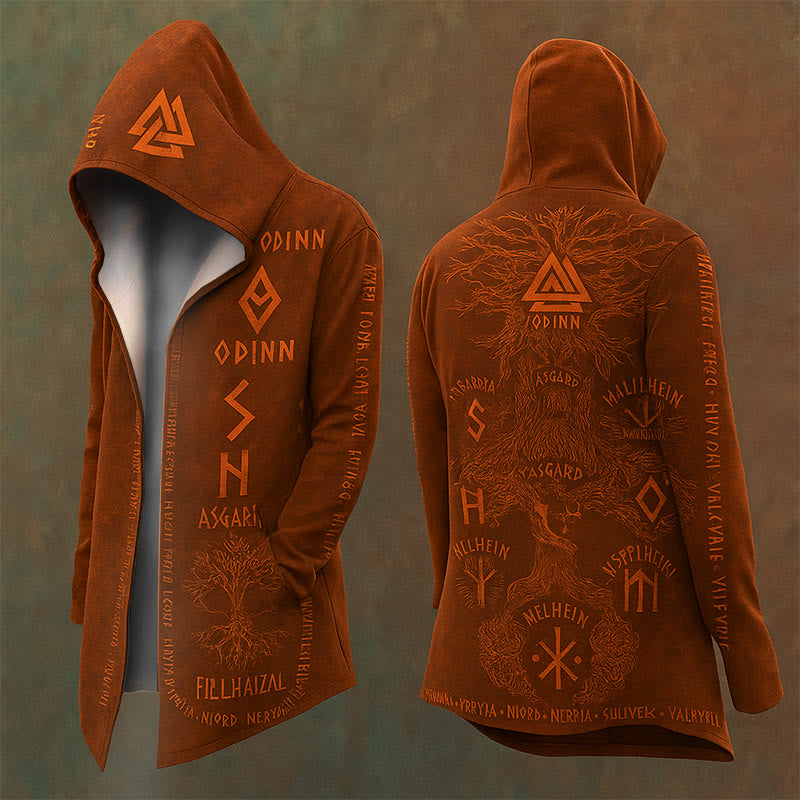 WorldNorse Earth-Toned Yggdrasil Hooded Jacket - US/UK/AU48，EU58 (4XL) - image 0