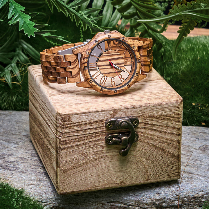 WorldNorse Solar Engraved Skeleton Wooden Watch - image 6