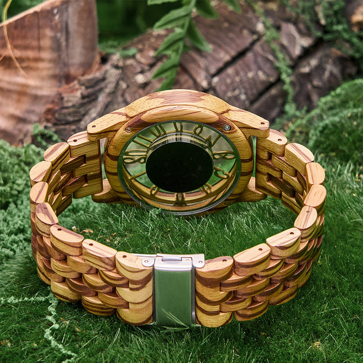 WorldNorse Solar Engraved Skeleton Wooden Watch - image 3