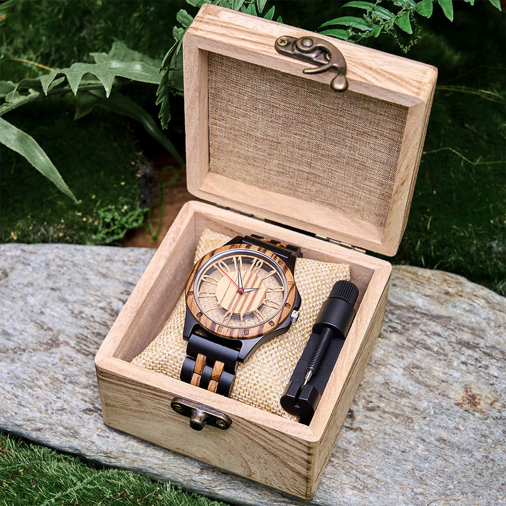 WorldNorse Timber-Art Skeleton Wooden Watch - image 5