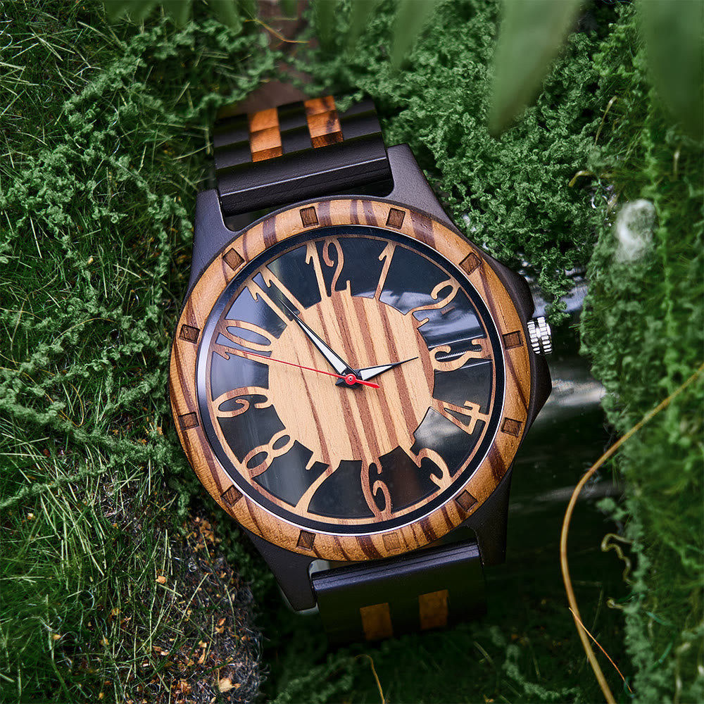 WorldNorse Timber-Art Skeleton Wooden Watch - image 1