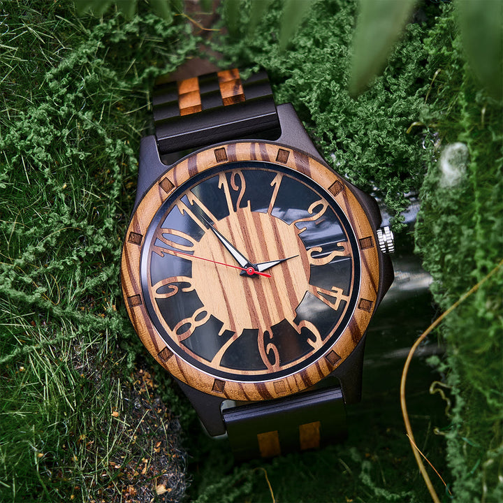 WorldNorse Timber-Art Skeleton Wooden Watch - image 1