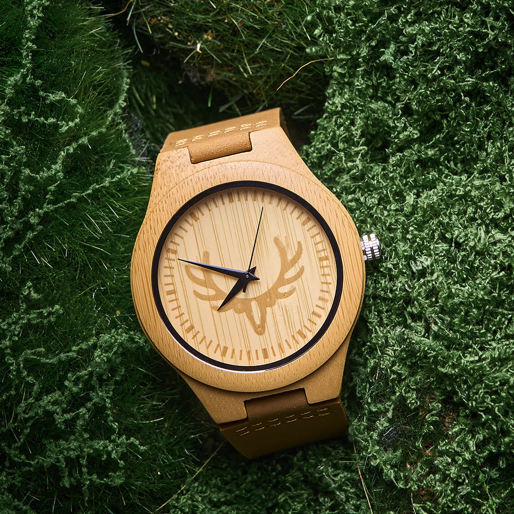WorldNorse Elk-Engraved Nature Wooden Watch - image 1
