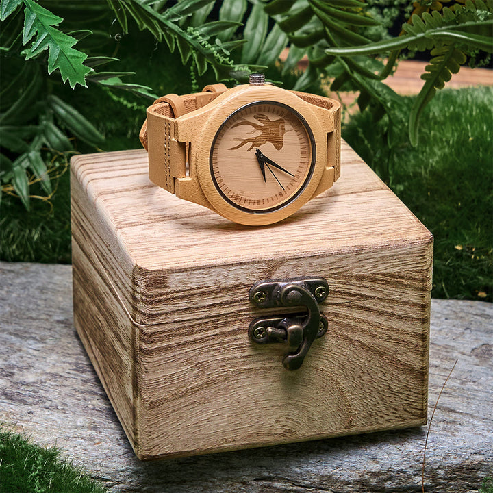 WorldNorse Elk-Profile Textured Wooden Watch - image 6