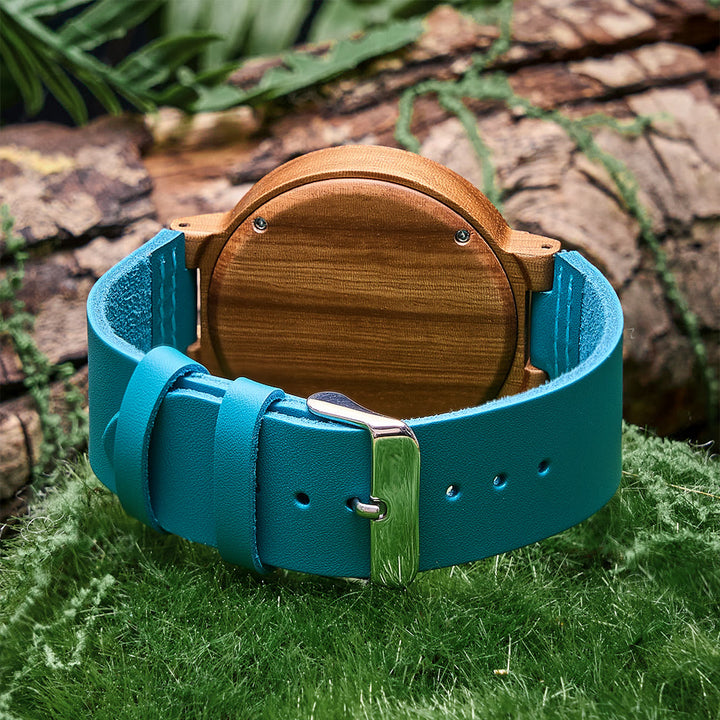 WorldNorse Aqua Blue Contrast Wooden Watch - image 3