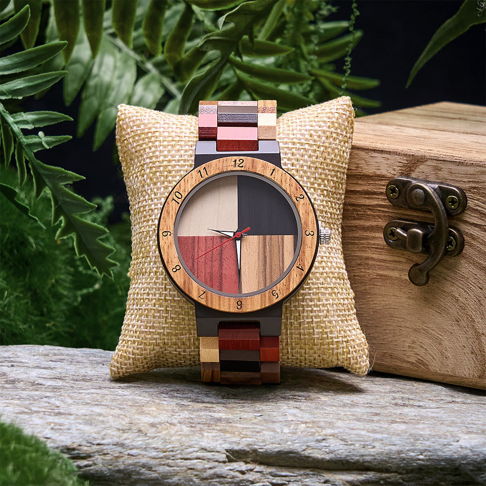 WorldNorse Color Block Multiwood Wooden Watch - Color Block - image 0
