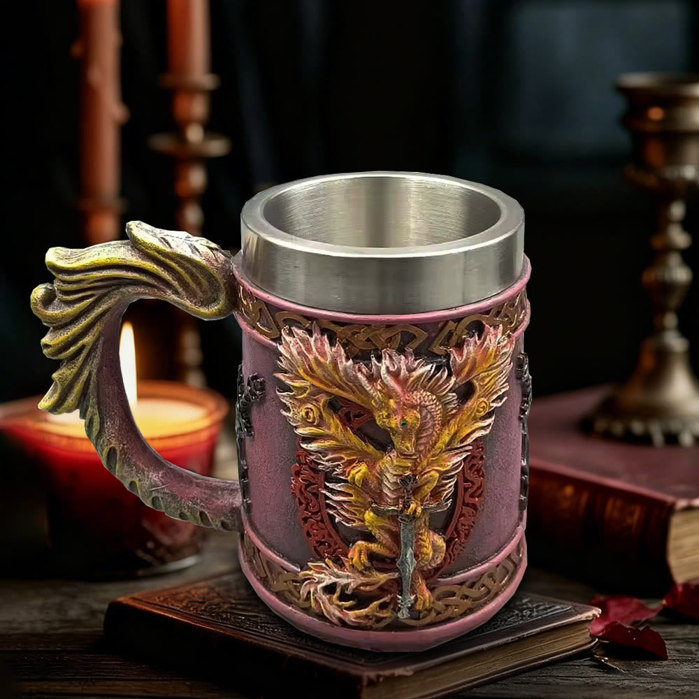 WorldNorse Winged Dragon Encrusted Sword Mug - Norse Dragon - image 0