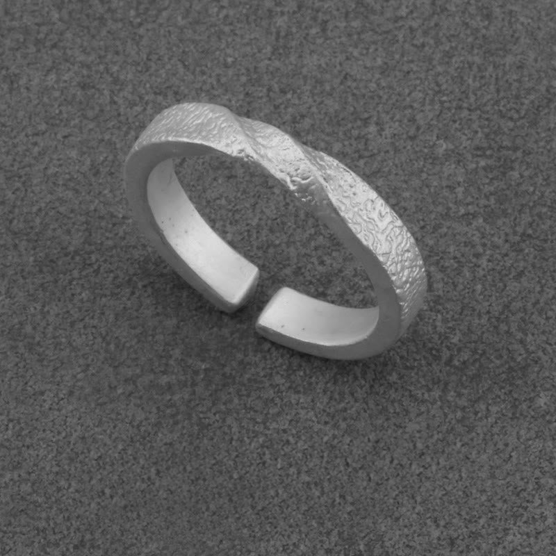WorldNorse Handcrafted 999 Silver Handmade Rugged Twist Textured Ring - Silver White - NO THANKS - image 1