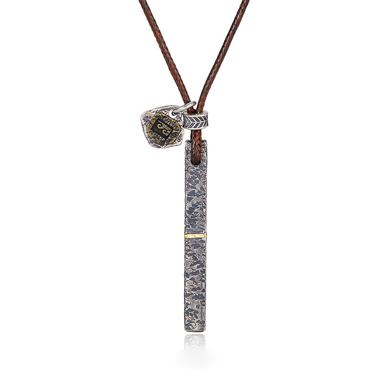 WorldNorse Handcrafted 999 Silver Artisan Volcanic-Textured Gold-Streak Necklace - image 2