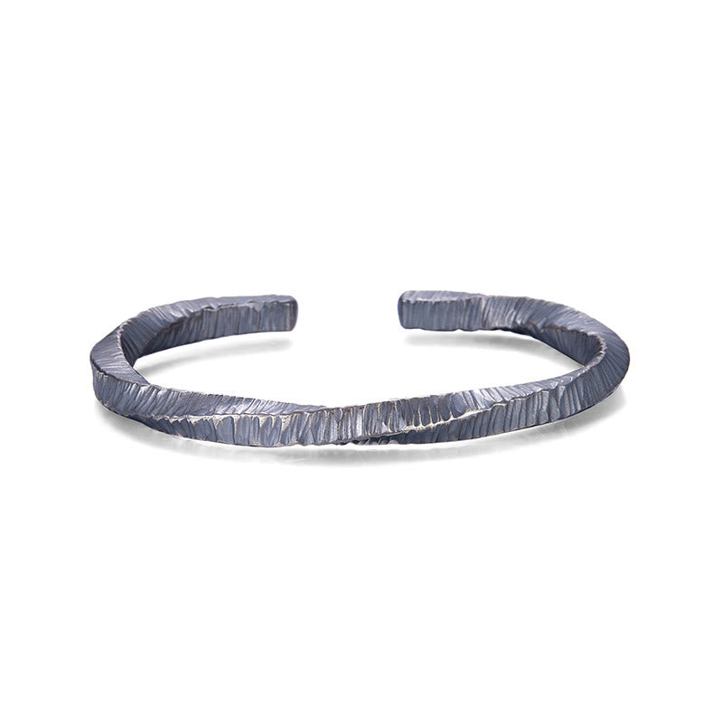 WorldNorse 999 Sterling Silver Rugged Ribbed Embossed Cuff Bracelet - image 4